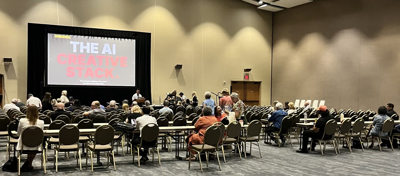 A wide view of a session at the PS/NExT Summit 2026 inside the Palm Springs Convention Center.